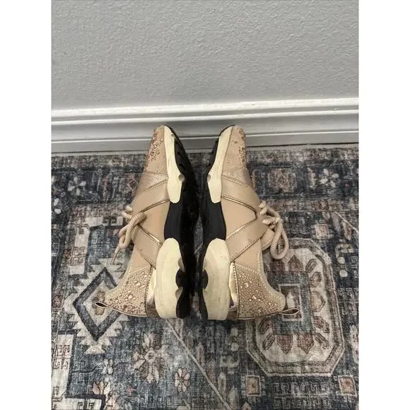 Carvela rose Gold bling studded sneakers size 37 Or Size 6.5 Women’s Beige - Picture 6 of 7